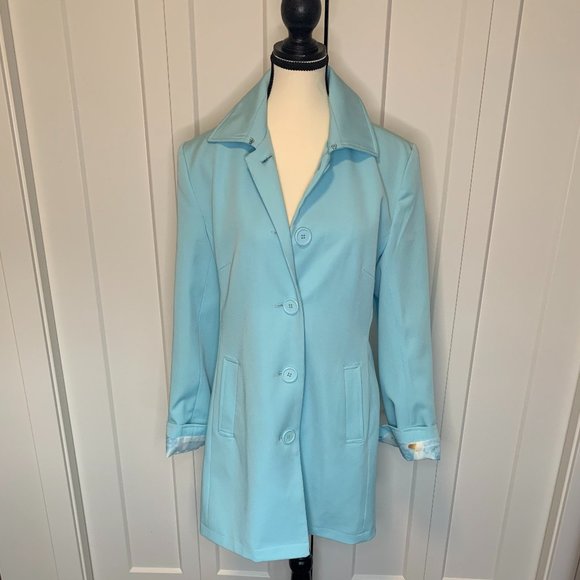 Ellabee Blue Spring Coat MED - Picture 2 of 11